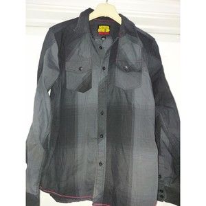 John Cena Youth Xl Plaid Button Down Long Sleeve Shirt